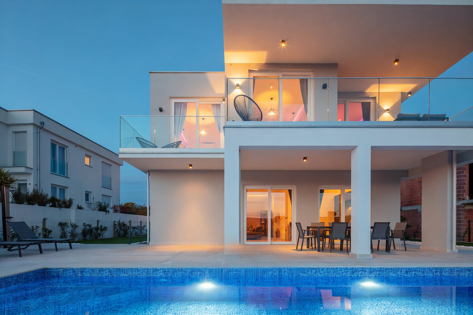 Villa Neoma exterior with Mediterranean garden on Krk Island